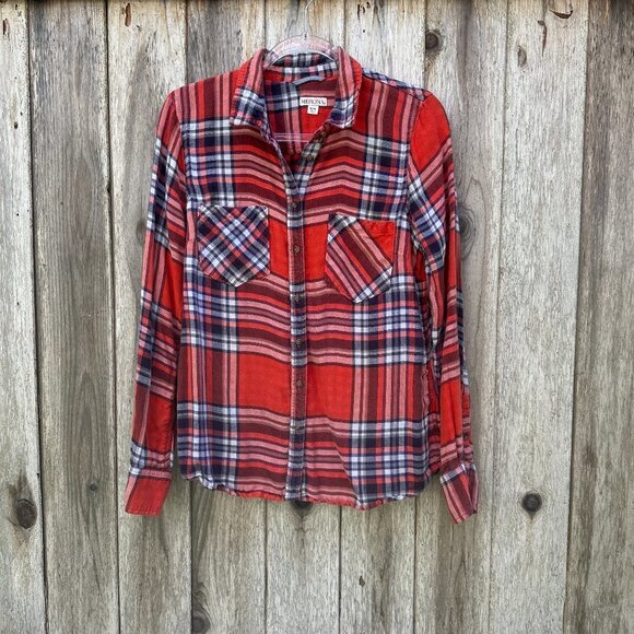 Merona Tops - Merona Plaid Long Sleeve Button Down Shirt Medium